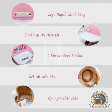 Mũ Bảo Hiểm Napoli 3/4 Chính Hãng + Sticker - Nón Napoli N039 Nhật Bản, Freeship, Giá chỉ 380.000₫ 7