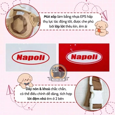 Mũ Bảo Hiểm Napoli 3/4 Trẻ Em N02 Bản Tem Nước Chính Hãng - Giá 229.800, FREESHIP 4