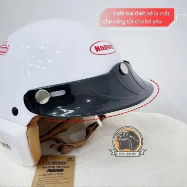 Mũ Bảo Hiểm Napoli 3/4 Trẻ Em N02 Bản Tem Nước Chính Hãng - Giá 229.800, FREESHIP 6