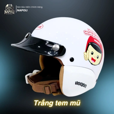 Mũ Bảo Hiểm Napoli 3/4 Trẻ Em N02 Bản Tem Nước Chính Hãng - Giá 229.800, FREESHIP 10