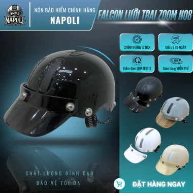 Mũ Bảo Hiểm Napoli FALCON Nửa Đầu CHÍNH HÃNG FREESHIP Lưỡi Trai Zoom 253.900₫