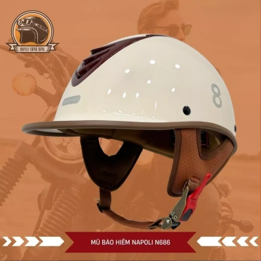 Mũ Bảo Hiểm Napoli Form Cá Heo SH Nửa Đầu N686 Chính Hãng FREESHIP Giá 188.900