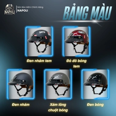 Mũ Bảo Hiểm Napoli Honda 1/2 Chính Hãng - Nửa Đầu N039A Freeship Giá 170k