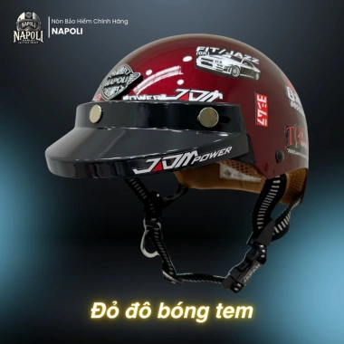 Mũ Bảo Hiểm Napoli Honda 1/2 N039A Chính Hãng – Nón Nửa Đầu Dán Tem, Freeship, Giá 195.000₫