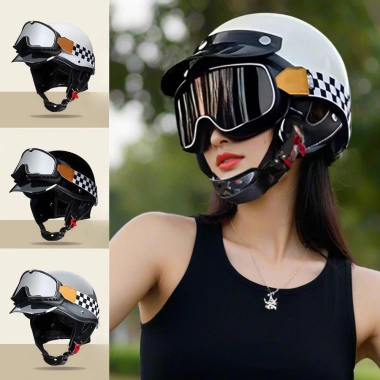 Mũ bảo hiểm Napoli N179 kèm kính Goggles nửa đầu kiểu phi công - giá 350.000 VND