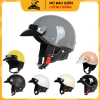 Mũ bảo hiểm Napoli N179 Retro, nửa đầu có kính, lưỡi trai, lót tháo rời – 280.000₫