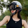 Mũ bảo hiểm Napoli N179 Retro, nửa đầu có kính, lưỡi trai, lót tháo rời – 280.000₫ 2