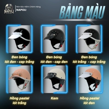 Mũ Bảo Hiểm Napoli Nhật Nửa Đầu Chính Hãng Retro Japan Style Freeship Giá 255k