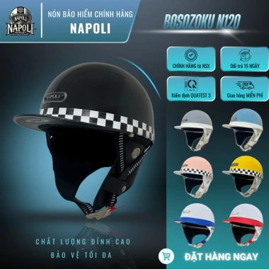 Mũ Bảo Hiểm Napoli Nửa Đầu Bosozoku Japan Style Vintage CHÍNH HÃNG - Giá ưu đãi 249,388₫