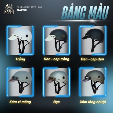 Mũ Bảo Hiểm Napoli Nửa Đầu Chính Hãng Carbon Chống Trầy Cao Cấp Freeship 159.900đ