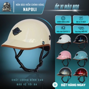 Mũ Bảo Hiểm Napoli Nửa Đầu CHÍNH HÃNG, Đủ Màu, FREESHIP – Giá chỉ 200.000đ (giá gốc 258.000đ)