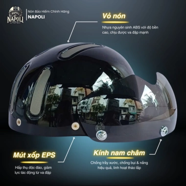 Mũ Bảo Hiểm Napoli Nửa Đầu CHÍNH HÀNG FREESHIP - N08 FALCON Kính Nam Châm 253.000 VND 2 Mũ Bảo Hiểm Napoli Nửa Đầu CHÍNH HÀNG FREESHIP - N08 FALCON Kính Nam Châm 253.000 VND 2