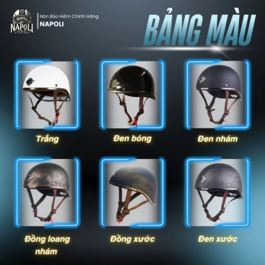 Mũ Bảo Hiểm Napoli Nửa Đầu Chính Hãng Freeship - Phong Cách Gangster N120 Giá Ưu Đãi 213.700₫