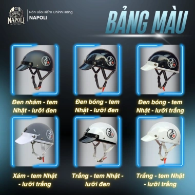 Mũ Bảo Hiểm Napoli Nửa Đầu CHÍNH HÃNG - Harley 1/2 N04 Pug Dán Tem, FREESHIP, Giá 330k