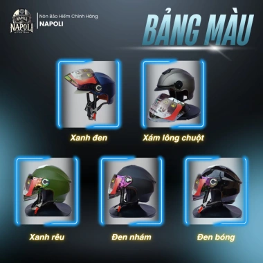 Mũ Bảo Hiểm Napoli Nửa Đầu N011 Kính Đủ Màu CHÍNH HÃNG - Freeship, Giá 285.900₫