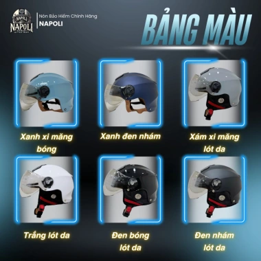 Mũ Bảo Hiểm Napoli Nửa Đầu N011 Kính Ngắn Chính Hãng Lót Da Freeship - 260.900₫