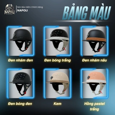 Mũ Bảo Hiểm Napoli Nửa Đầu Phong Cách UK Anh - Chính Hãng, FREESHIP, Giá 285.900₫