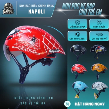 Mũ Bảo Hiểm Napoli Nửa Đầu Trẻ Em CHÍNH HÃNG FREESHIP - Nón Xe Đạp 1/2 POC Giá 254.900đ