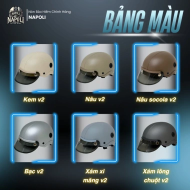 Mũ Bảo Hiểm Napoli Sơn Nửa Đầu Chính Hãng Đủ Màu Ver 2 - Nón Sơn Nhám Bảo Hiểm 1/2 NS Giá Ưu Đãi 179.900₫ 4 Mũ Bảo Hiểm Napoli Sơn Nửa Đầu Chính Hãng Đủ Màu Ver 2 - Nón Sơn Nhám Bảo Hiểm 1/2 NS Giá Ưu Đãi 179.900₫ 4