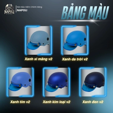 Mũ Bảo Hiểm Napoli Sơn Nửa Đầu Chính Hãng Đủ Màu Ver 2 - Nón Sơn Nhám Bảo Hiểm 1/2 NS Giá Ưu Đãi 179.900₫