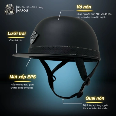 Mũ Bảo Hiểm Napoli Style Anh UK Nửa Đầu FREESHIP Chính Hãng Ver 2 Giá 219.900₫