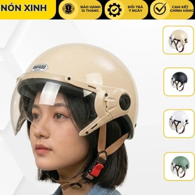 Mũ bảo hiểm nửa đầu AFAGO kính an toàn, thời trang đa màu, Freesize 55-58cm