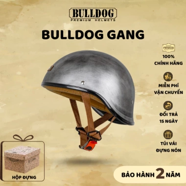 Mũ Bảo Hiểm Nửa Đầu BULLDOG Gang Lót Tháo Rời - Đua Ngựa Retro, 720k