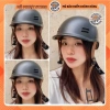 Mũ bảo hiểm nứa đầu cá heo 3 lớp đen nhám - Tem CR, giá ưu đãi 129k 3