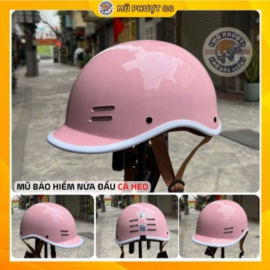 Mũ bảo hiểm nửa đầu cá heo 3 lớp hồng bóng, tem CR, freesize, giá ưu đãi 129k 4 Mũ bảo hiểm nửa đầu cá heo 3 lớp hồng bóng, tem CR, freesize, giá ưu đãi 129k 4
