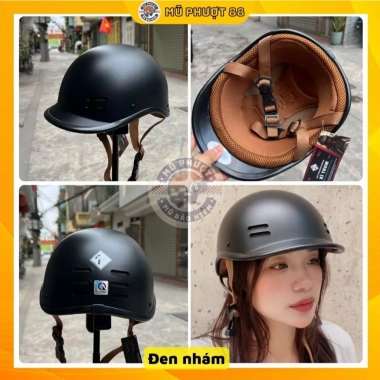 Mũ bảo hiểm nửa đầu cá heo 3 lớp hồng bóng, tem CR, freesize, giá ưu đãi 129k