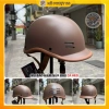 Mũ bảo hiểm nửa đầu cá heo 3 lớp màu nâu nhám - tem CR, giảm giá 129k, siêu nhẹ an toàn 3