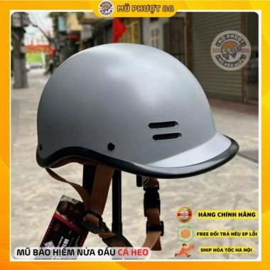 Mũ bảo hiểm nửa đầu cá heo 3 lớp màu nâu nhám - tem CR, giảm giá 129k, siêu nhẹ an toàn