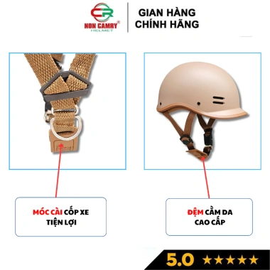 Mũ Bảo Hiểm Nửa Đầu Cá Heo CAMRY HELMETS An Toàn Thời Trang Freesize 55‑59cm