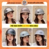 Mũ bảo hiểm nửa đầu cá heo màu ghi bóng 3 lớp an toàn tem CR giảm giá 129k 6