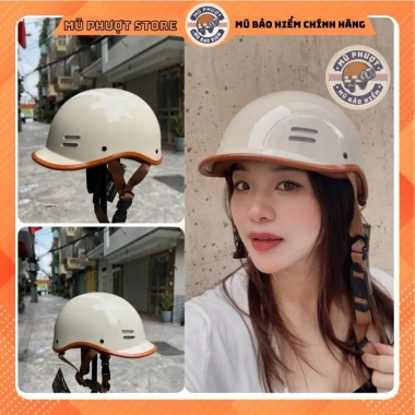 Mũ bảo hiểm nửa đầu cá heo màu ghi bóng 3 lớp an toàn tem CR giảm giá 129k 8