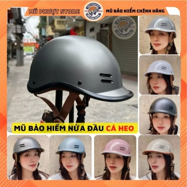 Mũ bảo hiểm nửa đầu cá heo Xám nhám Trí Liễu 3 lớp an toàn tem CR - Giá 129.000đ