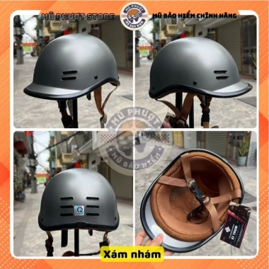 Mũ bảo hiểm nửa đầu cá heo Xám nhám Trí Liễu 3 lớp an toàn tem CR - Giá 129.000đ 3 Mũ bảo hiểm nửa đầu cá heo Xám nhám Trí Liễu 3 lớp an toàn tem CR - Giá 129.000đ 3
