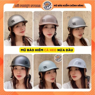 Mũ bảo hiểm nửa đầu cá heo Xám nhám Trí Liễu 3 lớp an toàn tem CR - Giá 129.000đ
