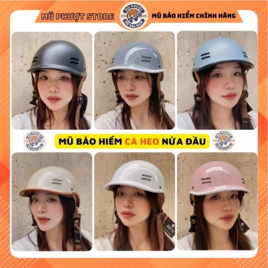 Mũ bảo hiểm nửa đầu cá heo Xám nhám Trí Liễu 3 lớp an toàn tem CR - Giá 129.000đ