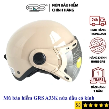 Mũ bảo hiểm nửa đầu GRS A33k đa màu, kính chống UV, giá ưu đãi 266.000đ