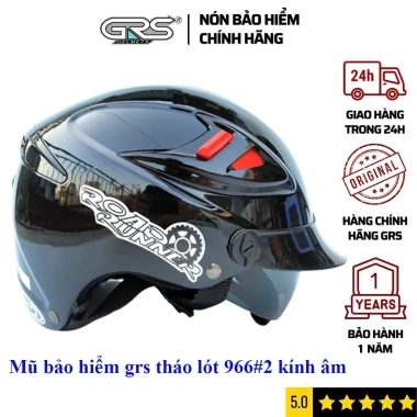 Mũ bảo hiểm nửa đầu GRS A966#2-A003 kính âm và kính râm đa màu, giảm giá 376.000₫