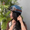 Mũ bảo hiểm nứa đầu kính phi công HRA Nardo Blue – Giá 320k, bảo vệ, màu xanh tươi 3