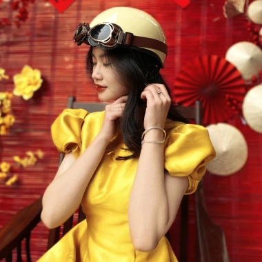 Mũ Bảo Hiểm Nửa Đầu Kính Phi Công HRA Trắng Sữa Bóng - Cao Cấp, Giá 320.000