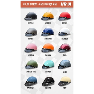 Mũ Bảo Hiểm Nửa Đầu Kính Phi Công HRA Trắng Sữa Bóng - Cao Cấp, Giá 320.000