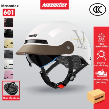 Mũ bảo hiểm nửa đầu Masontex 601 Tròng kính, kính gập chống bụi, ABS, 332.000₫ Mũ bảo hiểm nửa đầu Masontex 601 Tròng kính, kính gập chống bụi, ABS, 332.000₫