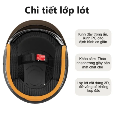 Mũ bảo hiểm nửa đầu Masontex 702 retro vỏ ABS, kính gập - Giá 429.000đ 4