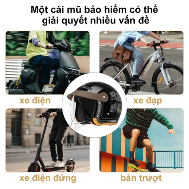 Mũ bảo hiểm nửa đầu Masontex 702 retro vỏ ABS, kính gập - Giá 429.000đ 9