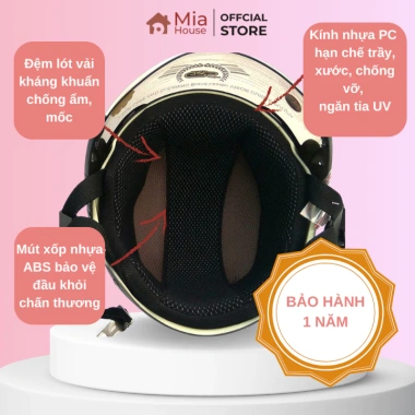 Mũ bảo hiểm nửa đầu nam nữ GRS A737K đa màu có kính, cao cấp, bảo hành chính hãng - Giá 299.000 VND 3