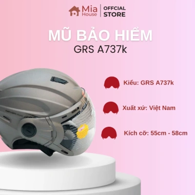 Mũ bảo hiểm nửa đầu nam nữ GRS A737K đa màu có kính, cao cấp, bảo hành chính hãng - Giá 299.000 VND 4