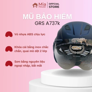 Mũ bảo hiểm nửa đầu nam nữ GRS A737K đa màu có kính, cao cấp, bảo hành chính hãng - Giá 299.000 VND 5